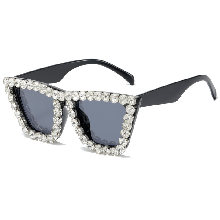 Damen extravagante Sonnenbrille mit glitzerndem Rahmen Karnz