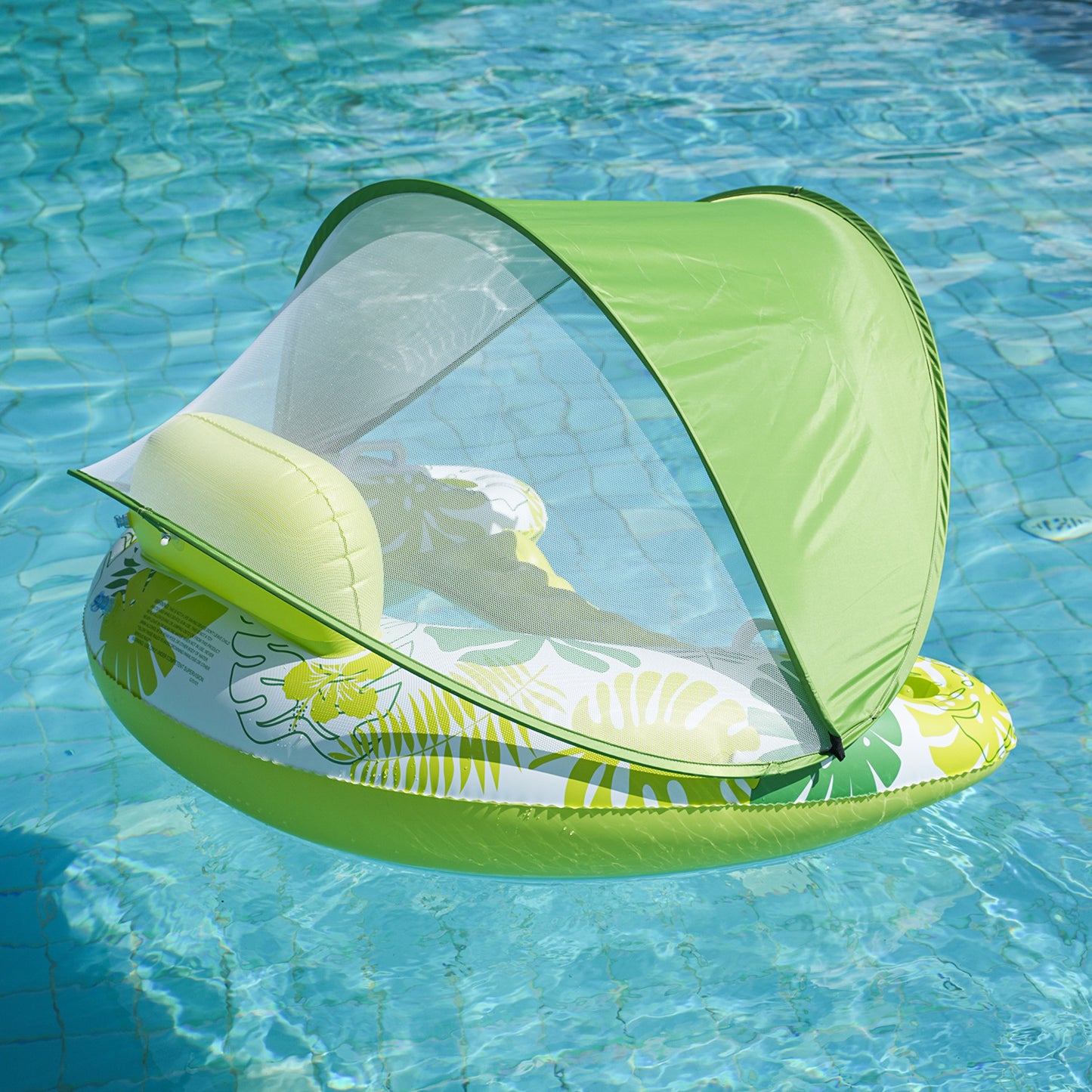 Unisex Aufblasbare Komfort-Schwimmliege mit Kopfstütze Karnz