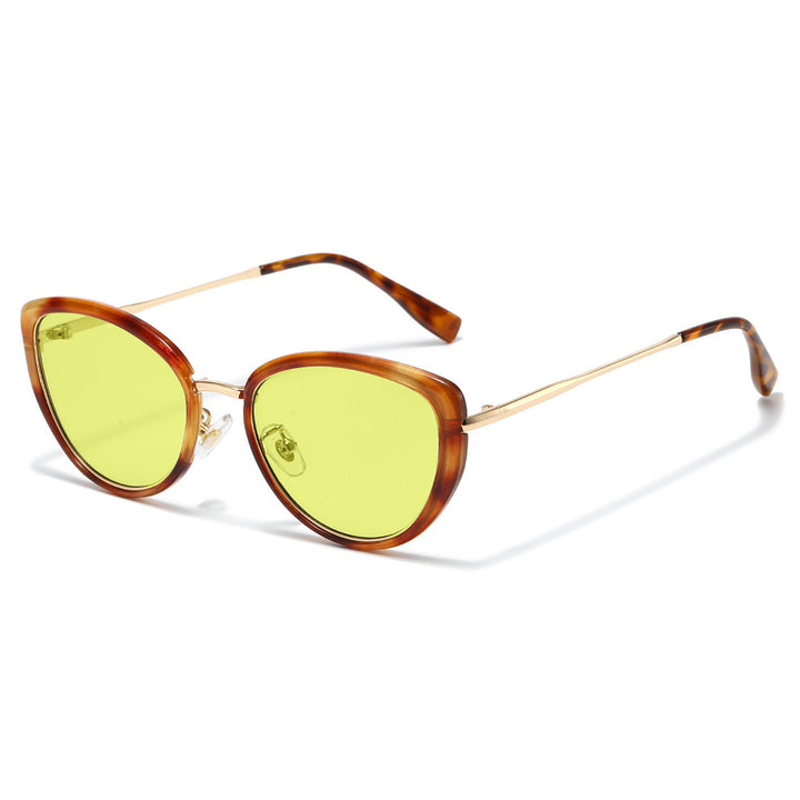 Modische Cat-Eye-Sonnenbrille mit trendigem Schildpatt-Rahmen Karnz