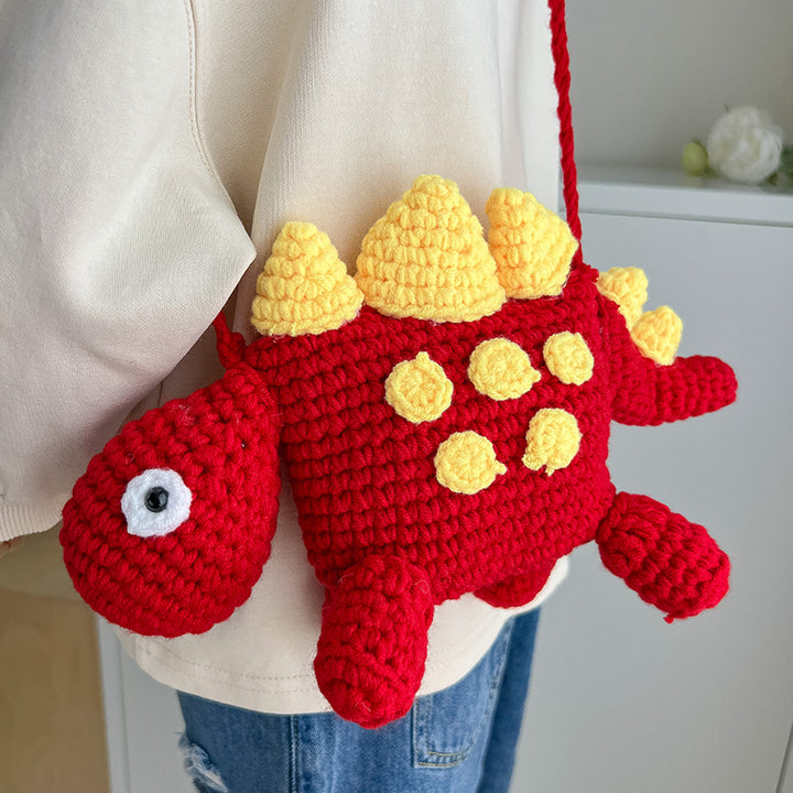 Dinosaur-Themen Häkel Mini-Handtasche