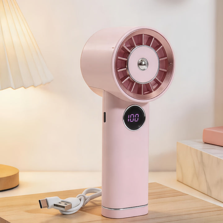 Damen Tragbarer Luftstrom-Ventilator mit Digitalanzeige Karnz