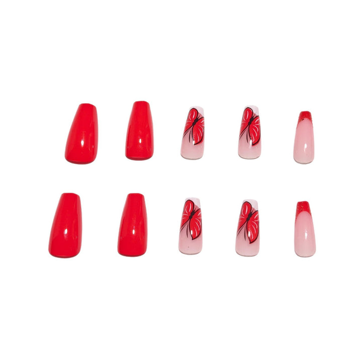 Künstlerische Schmetterling Press-On Nagelkunst Karnz