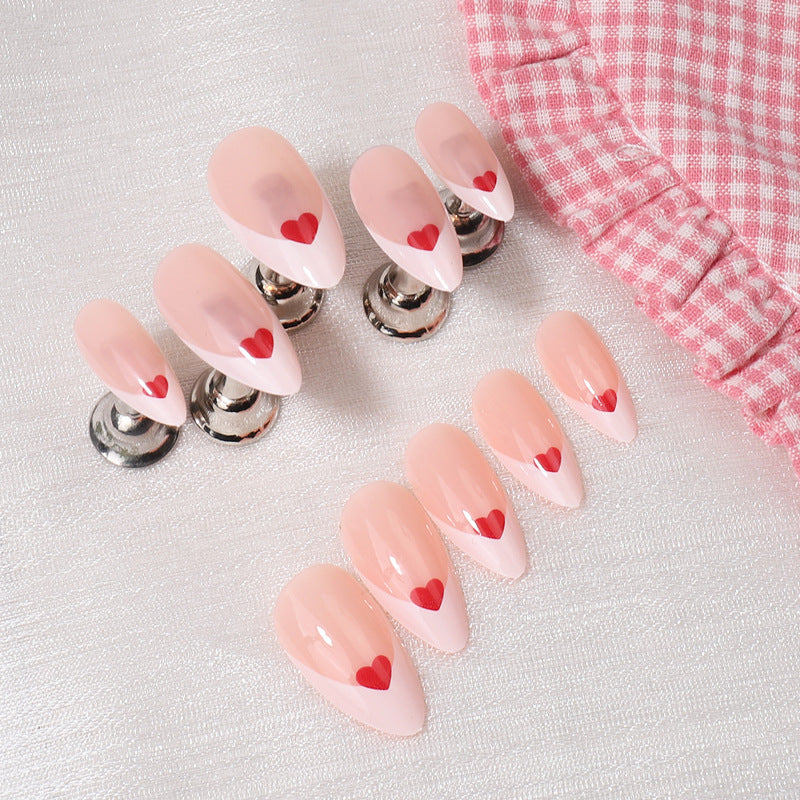 Herz-Muster Press-On Nagelkunst Karnz