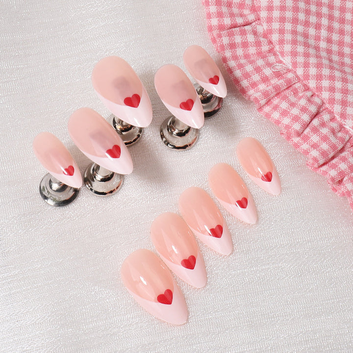 Herz-Muster Press-On Nagelkunst Karnz