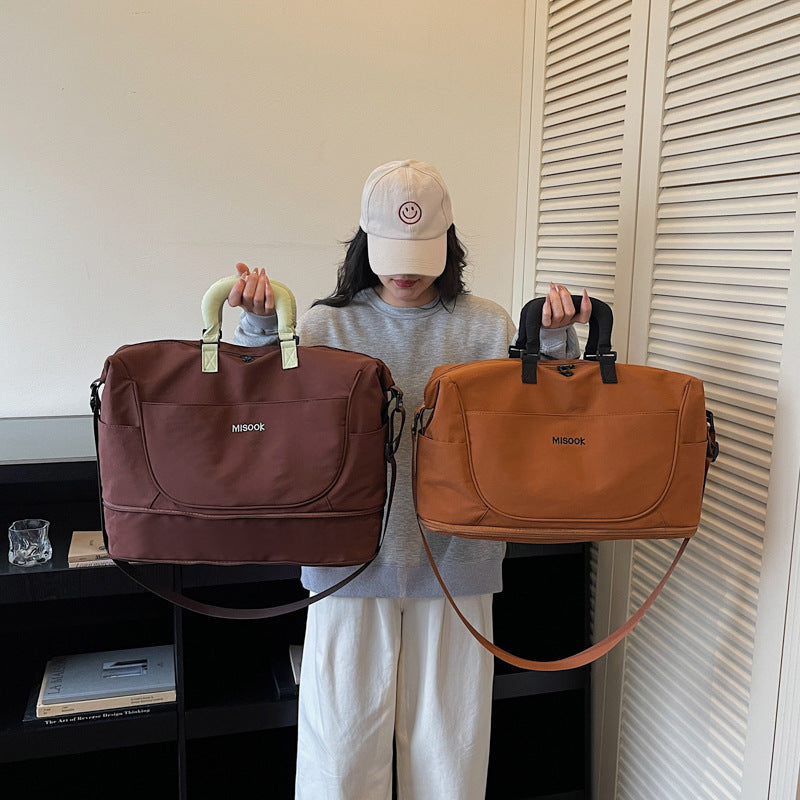 Stylische Leder Reise-Duffel-Tasche