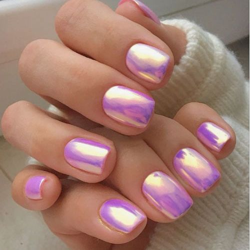 Elegante schillernde Press-On Nagelspitzen Karnz
