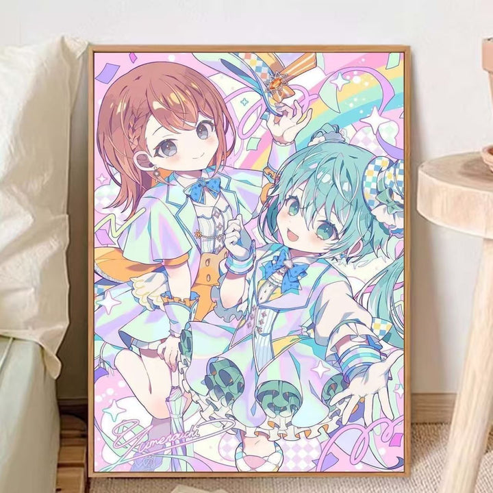 Verspielt Anime-inspirierten Leinwand Kunstdruck Karnz