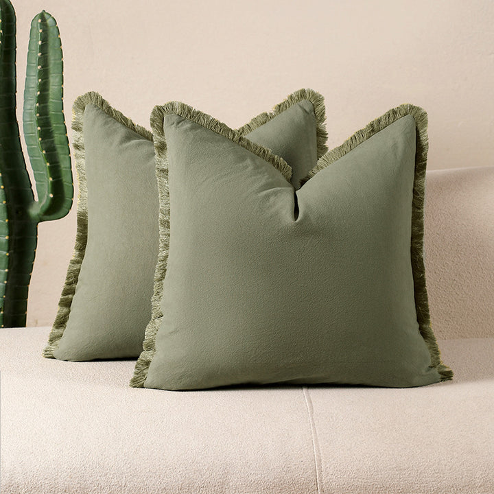 Fransende dekorative Wurfpillows