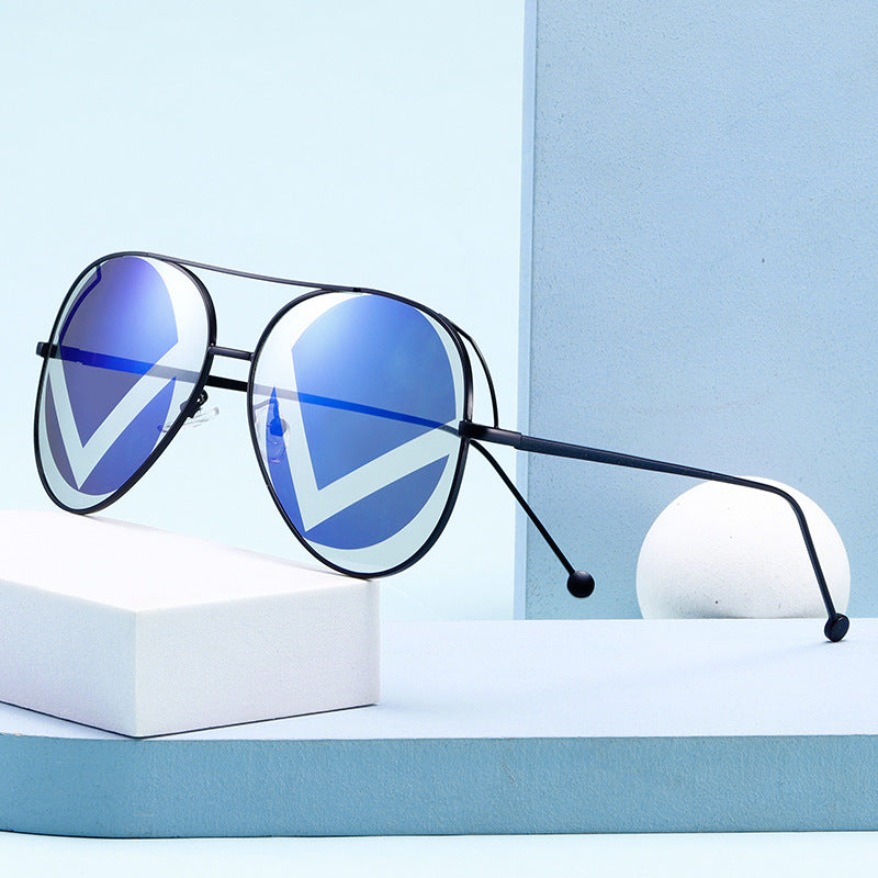 Damen modische geometrische Sonnenbrille Karnz
