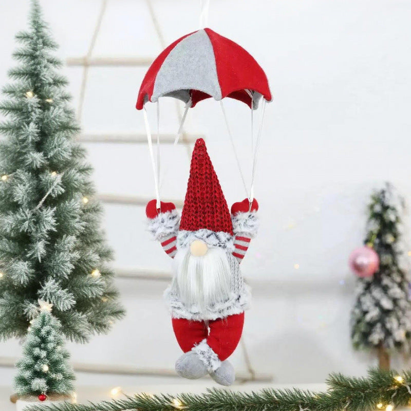 Dekorative Weihnachtsmann Figur mit Fallschirm Karnz