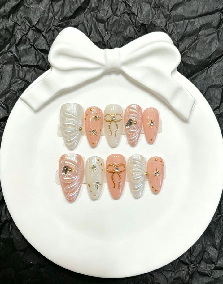 Glamourös Dekorative Druck-On-Nagelkunst Set
