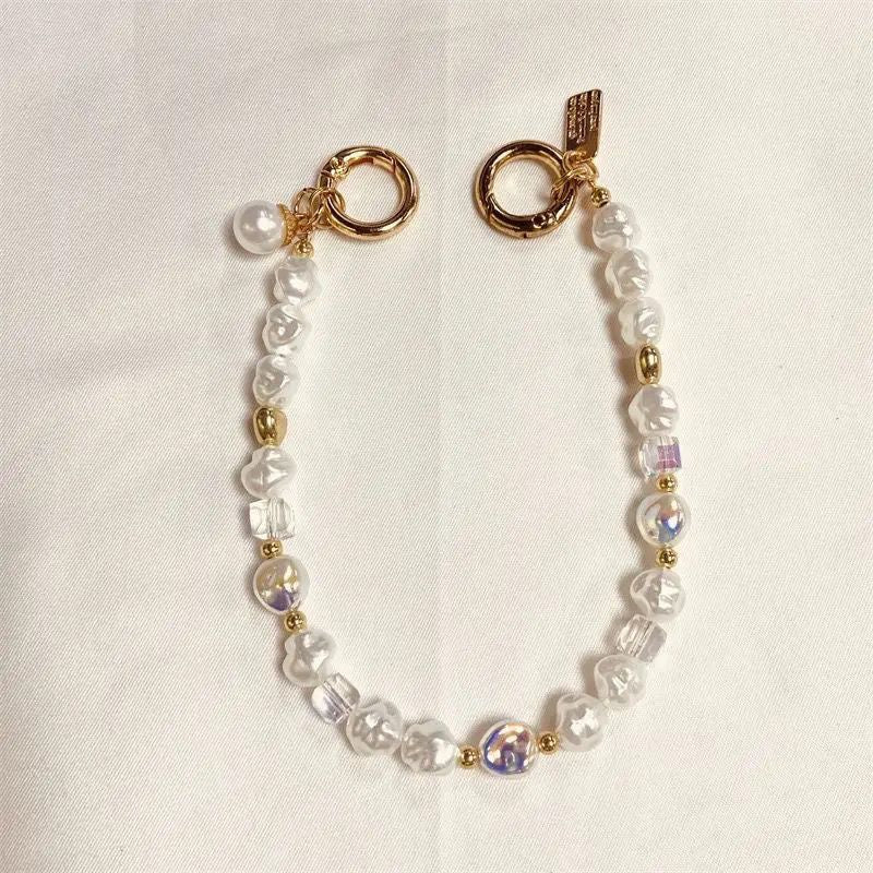 Elegante Perlen Charme Brille Kette Karnz