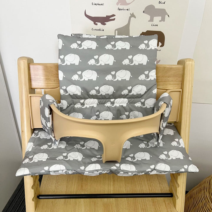 Polster-Set für Hochstuhl für Babys mit abnehmbarem Teddy-Applikation