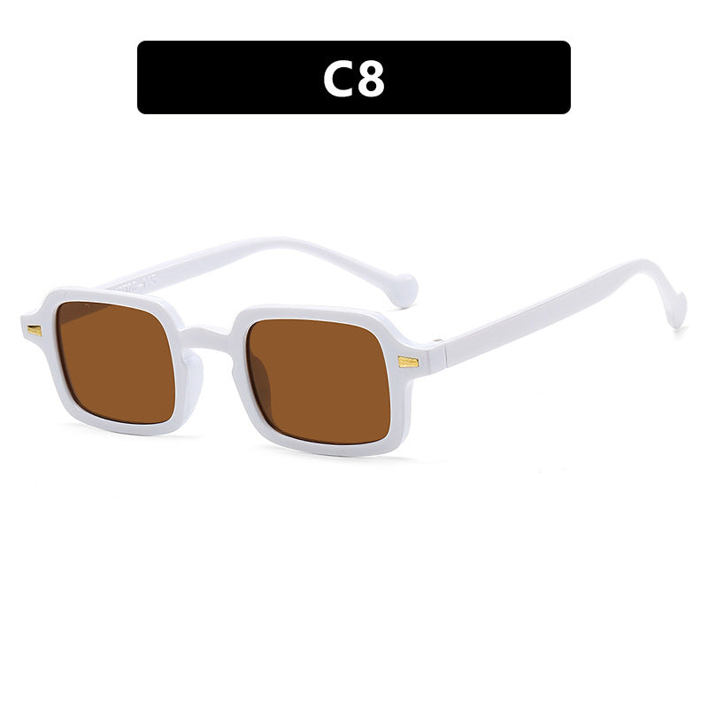 Damen exklusive quadratische Sonnenbrille mit elegantem Metallrahmen und UV-Schutz Karnz