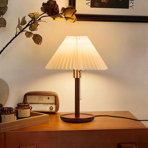Moderne Faltenstoff Tischlampe
