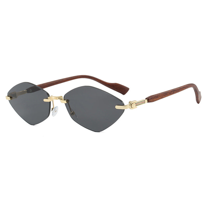 Damen geometrische Sonnenbrille mit luxuriösen Holzarmen und polarisierten Gläsern Karnz