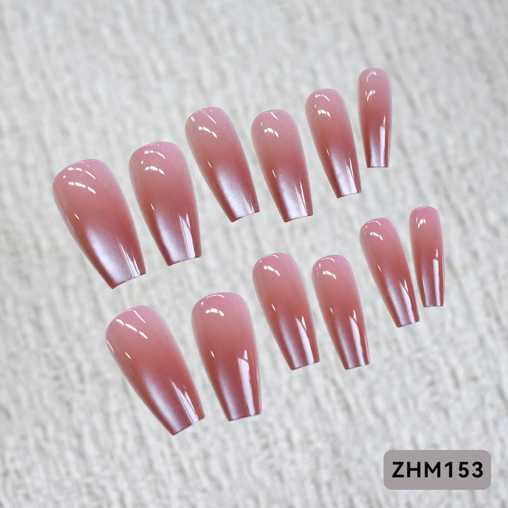 Künstlerisches Press-On-Nagelset mit Kirschblütenmuster Karnz