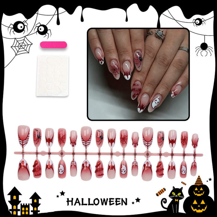 Halloween Kunstnagelset mit gruseligen Spinnen- und Gespensterdesigns Karnz