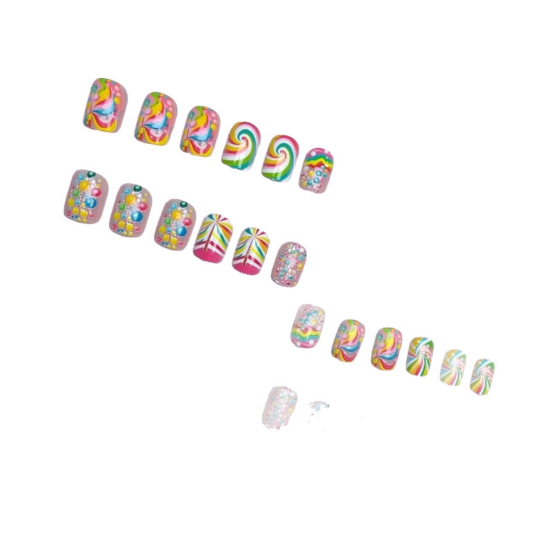 Künstlerisches Candy Swirl Nagelkunst-Set