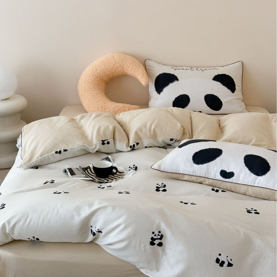 Kinder-Bettwäsche-Set mit zarten Häschen-Aquarellmotiven und extra-weichem Jersey-Touch