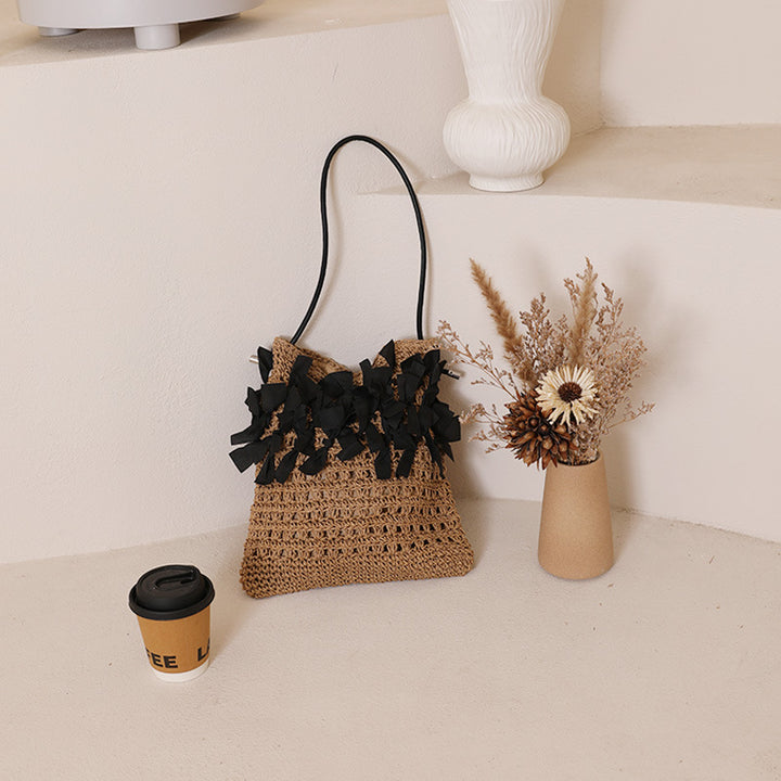 Damen Handgefertigte Tasche mit raffinierten Rüschen Karnz