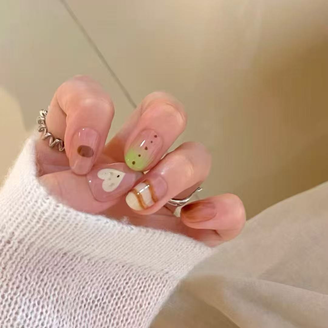 Künstlerisches katzenmotiviertes Press-On-Nagelkunstset Karnz