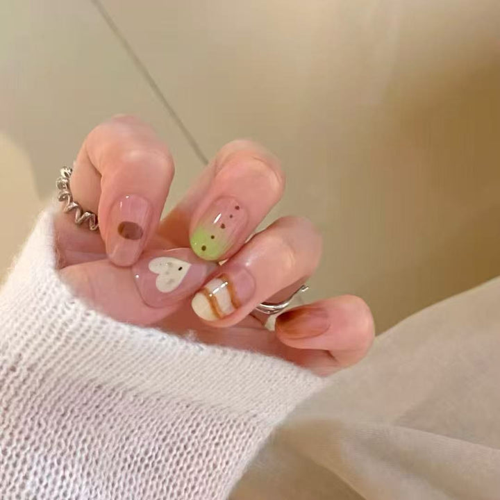 Künstlerisches katzenmotiviertes Press-On-Nagelkunstset Karnz