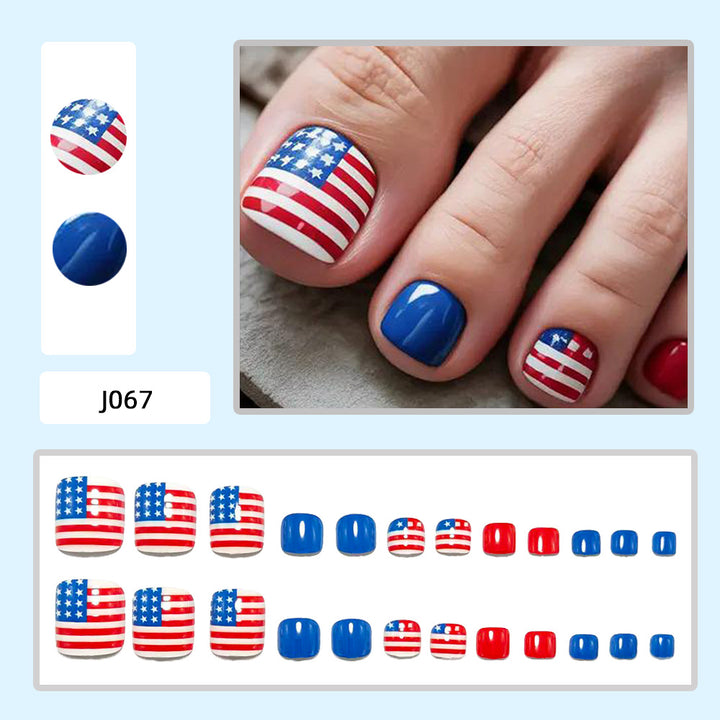Fußnagelkunst mit Patriotischen Motiv Karnz