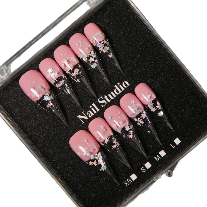 Starry Glamour Stiletto Press-On Nägel