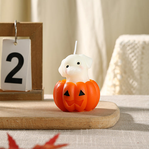 Neuheit Halloween Welpe-in-Kürbis dekorative Wachskerze