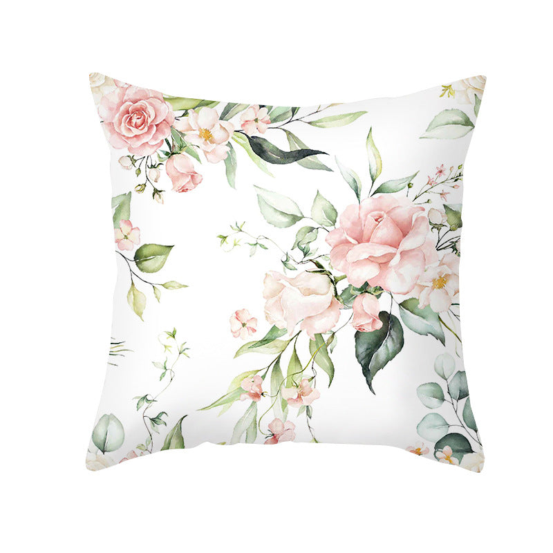 Floral Aquarell Rose Baumwoll-Leinen Quadrat Wurfkissenbezug mit unsichtbarem Reißverschluss