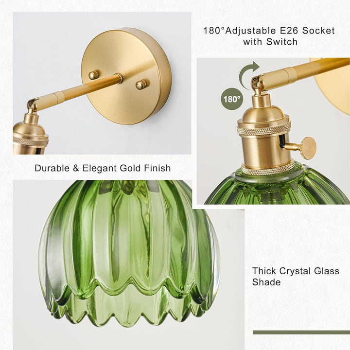 Elegante Glas Wandleuchte