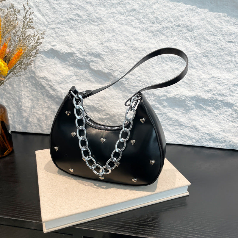 Chic Herz-Verzierte Schultertasche Karnz