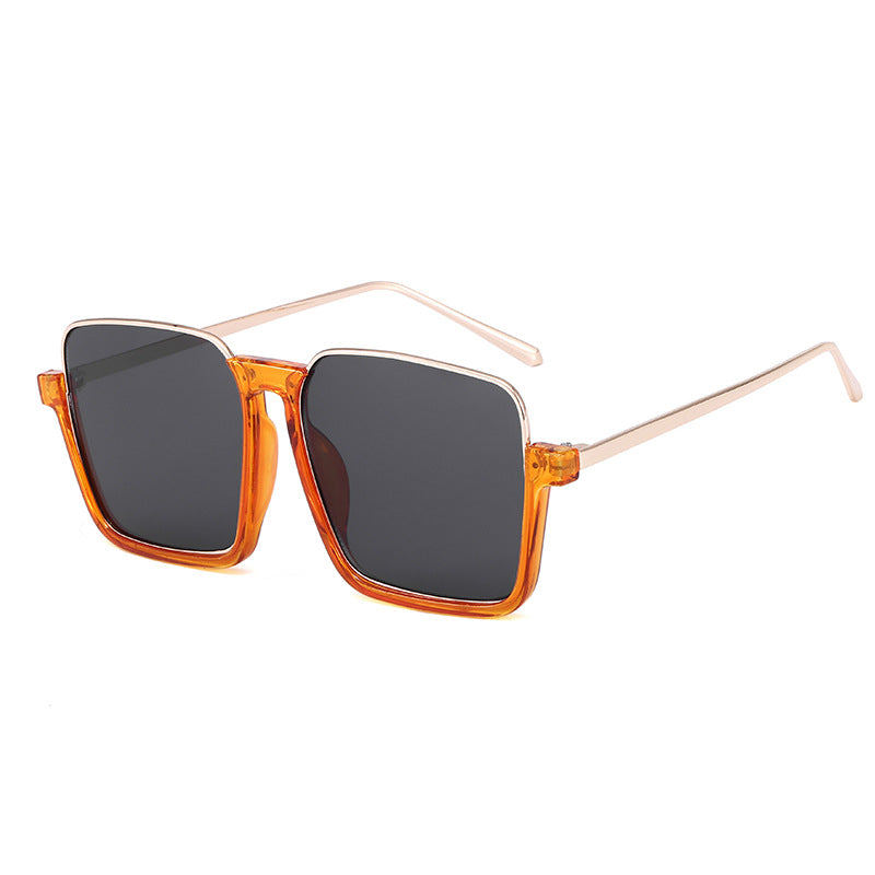 Damen quadratische Sonnenbrille mit transparentem Rahmen und polarisierenden Gläsern Karnz