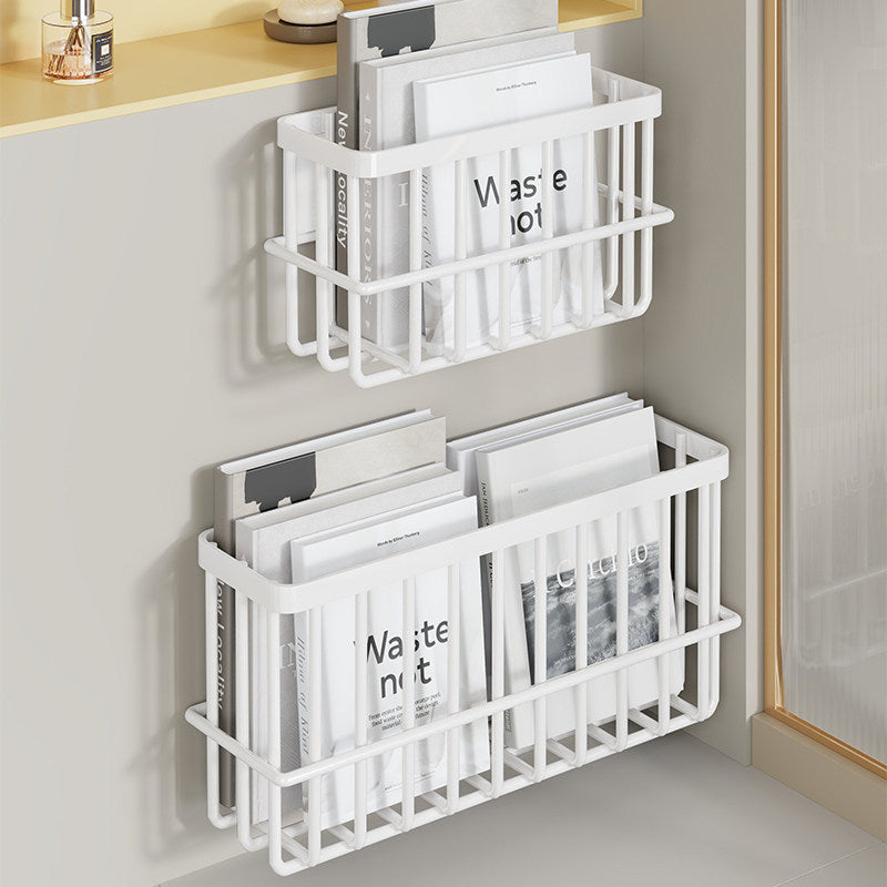 Schlank modular wandmontierter rostfreier Metallzeitschriften- und Dokumentenkorb