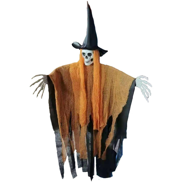 Halloween Dekofigur mit skelettiertem Zauberer