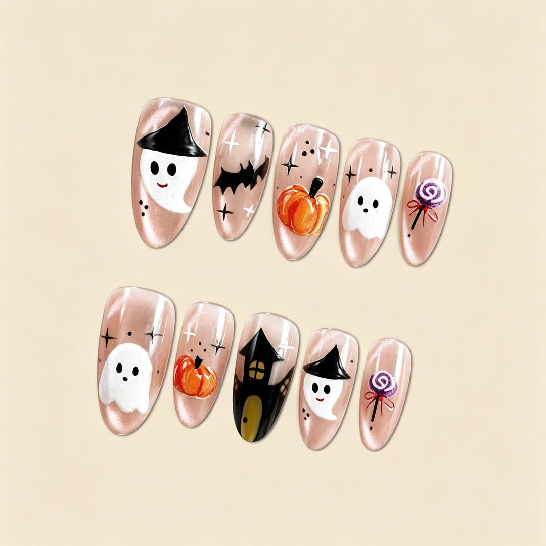 Halloween-Themen Press-On Nagelkunst Set Karnz 1788495618