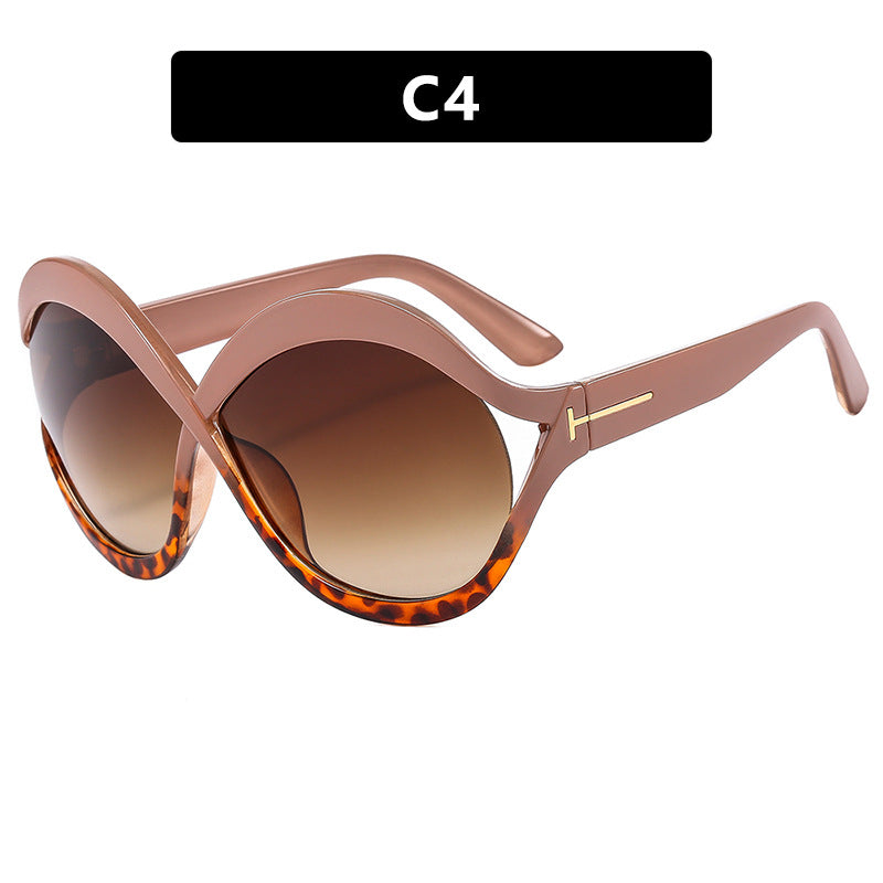 Damen extravagante Cat-Eye Sonnenbrille mit geschwungenem Rahmen Karnz