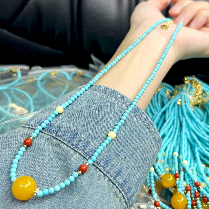 Perlen Charm Halskette Karnz