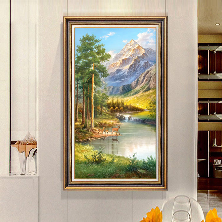 Elegante Schwan Landschaft Gerahmtes Kunstwerk