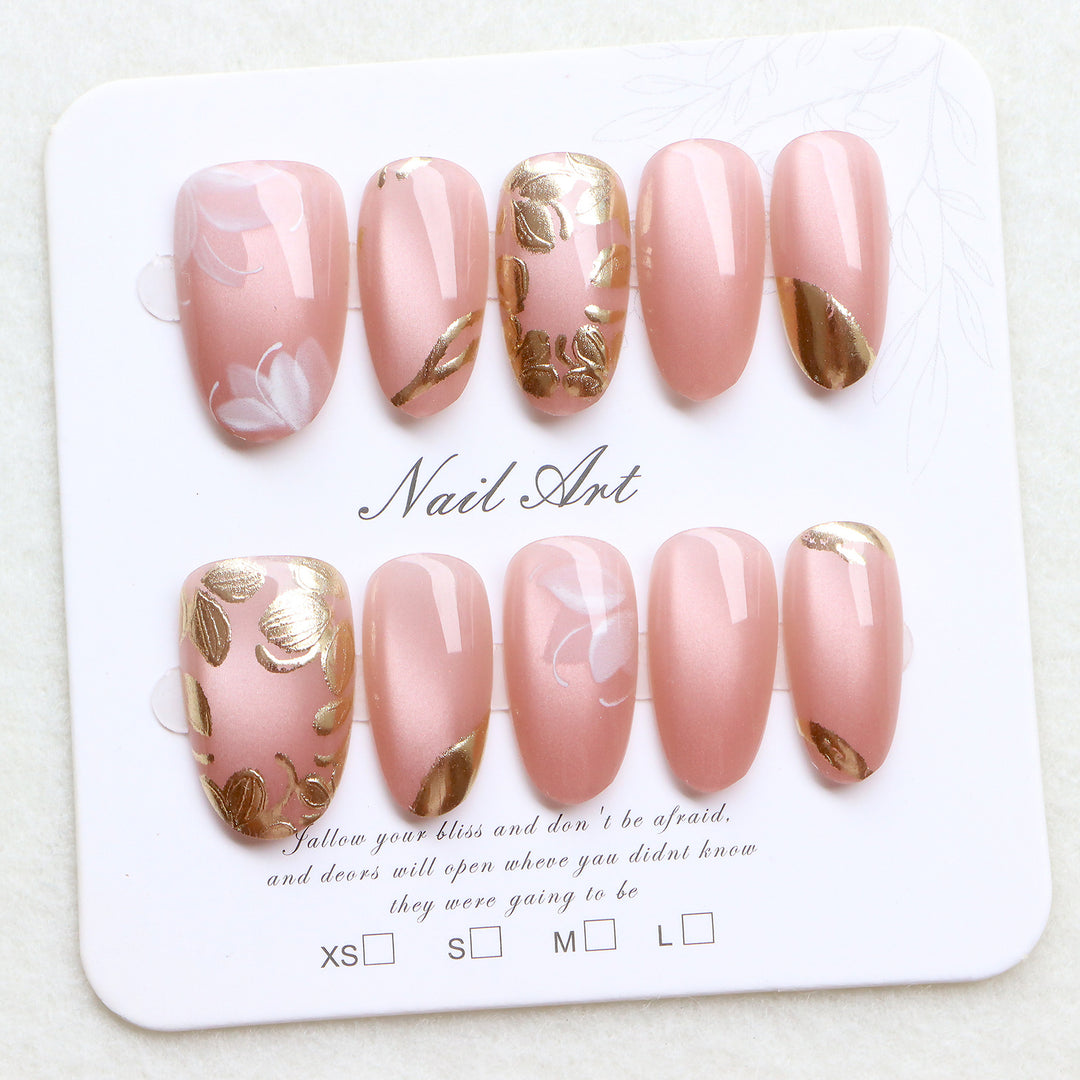 Luxury Floral Press-On Nagelkunst Set Karnz