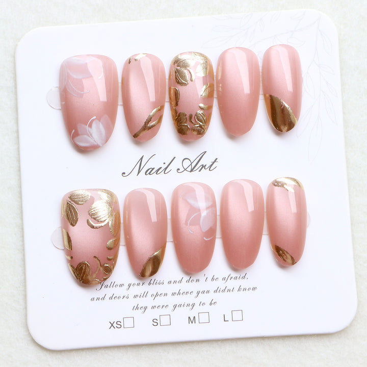 Luxury Floral Press-On Nagelkunst Set Karnz