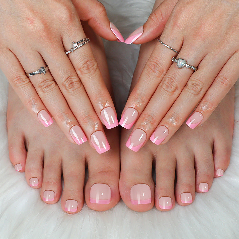 Premium French Tip Press-On Nails Set mit elegantem Verlauf-Design Karnz