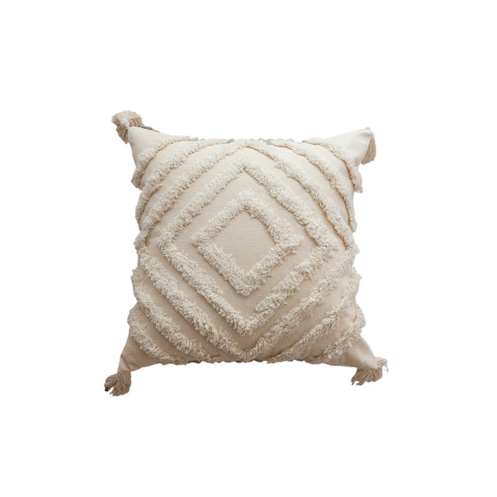Boho Texturiertes Chevron Tuftet Quasten Wurfkissen