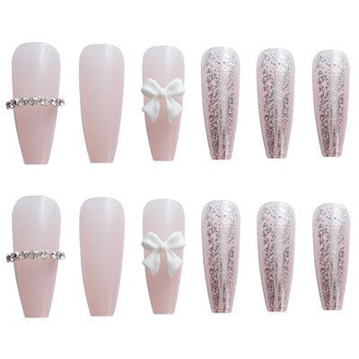 Elegante Lange Stiletto Press-On Nagel Kunst
