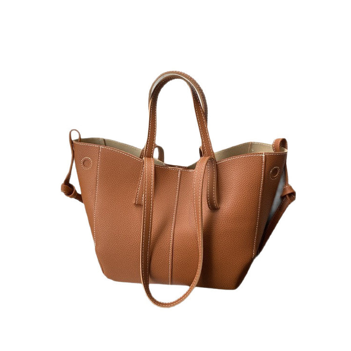 Texturierte Leder Alltags-Tote-Bag Karnz