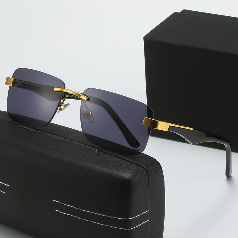 Damen modische Halbrahmenbrille mit elegantem Metall- und Kunststoffmix Karnz