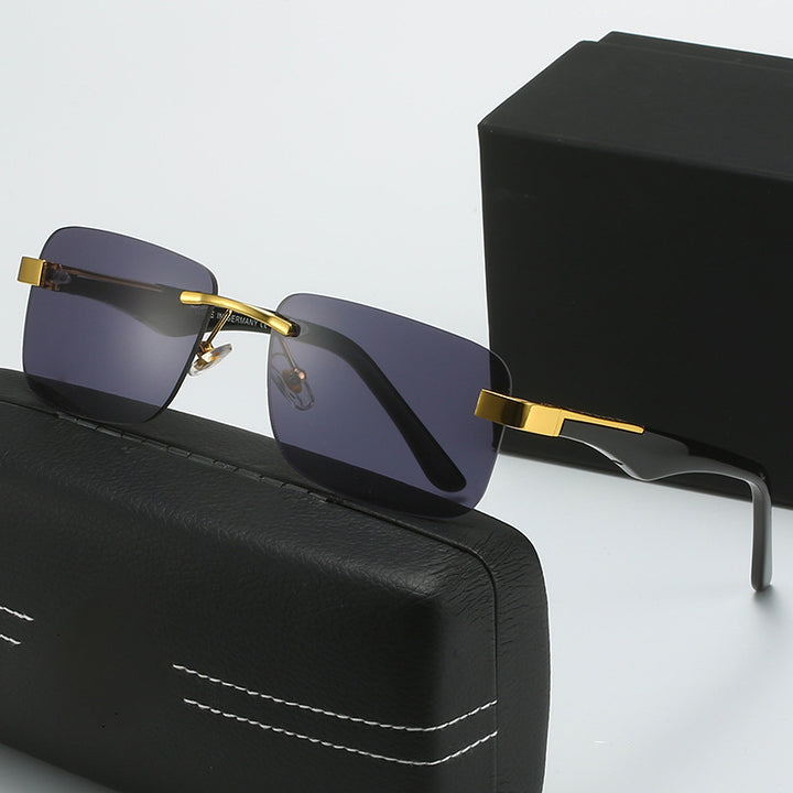 Damen modische Halbrahmenbrille mit elegantem Metall- und Kunststoffmix Karnz