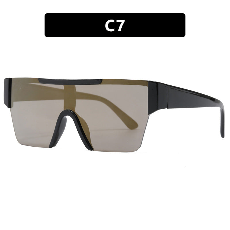 Damen futuristische Sportsonnenbrille mit UV-Schutz und breiter Gläserfläche Karnz