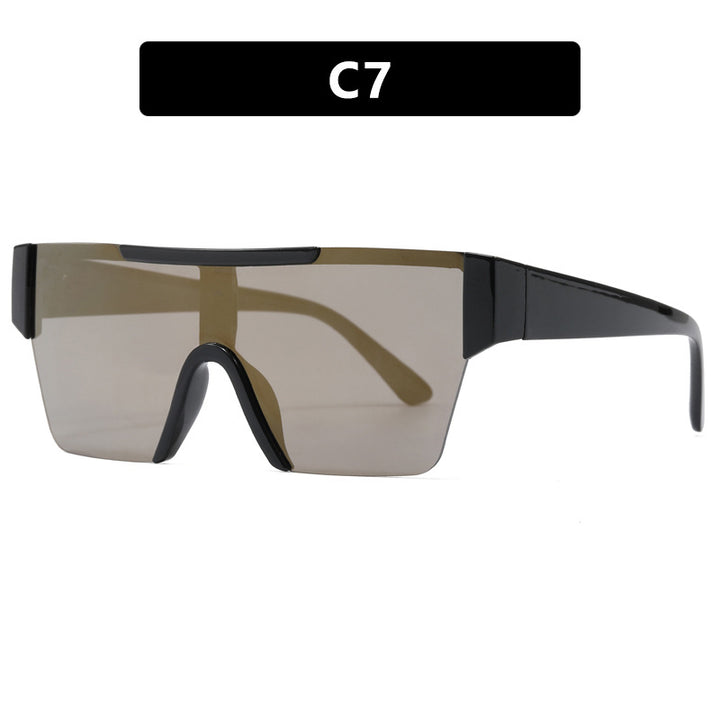 Damen futuristische Sportsonnenbrille mit UV-Schutz und breiter Gläserfläche Karnz